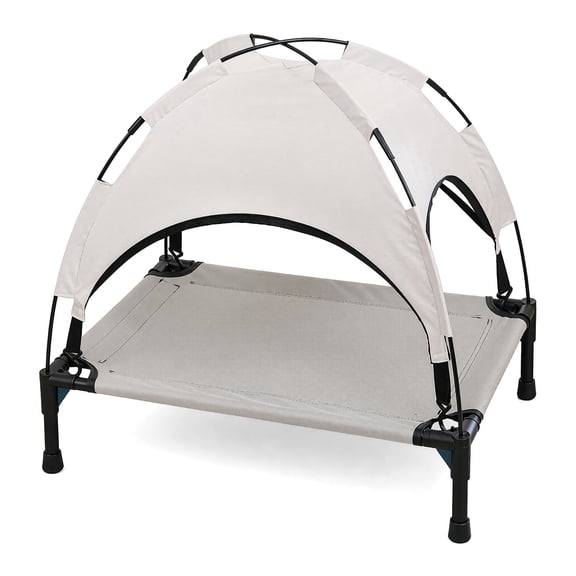 Elevated Pet Bed With Sun Canopy Waterproof Breathable Tent-Style Raised Cot Keeps Pets Off Ground UV Shade Foldable Outdoor Indoor Kennel Lounger For Dogs And Cats Portable Travel Bed