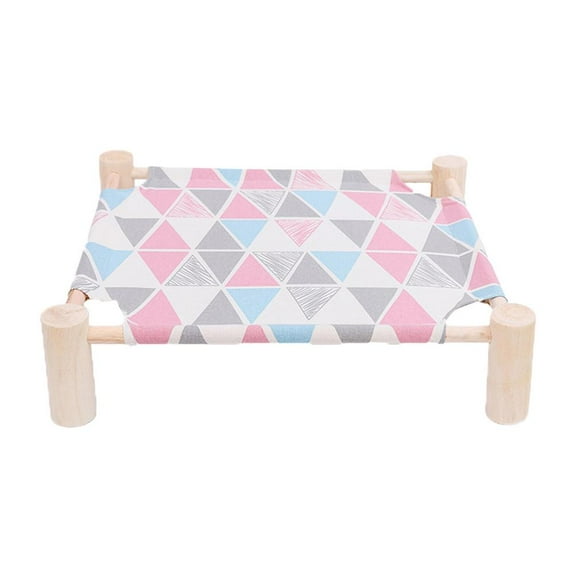 Elevated Pet Cot Bed for Cat Dog Canvas Summer Breathable Detachable Raised Kitty Puppy Nest Bed Pet Supplies