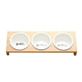 thumbnail image 1 of Elevated Ceramic Pet Bowl Set with Wooden Stand for Indoor Cats and Small Dogs Ergonomic Raised Feeder Dishes, 1 of 6