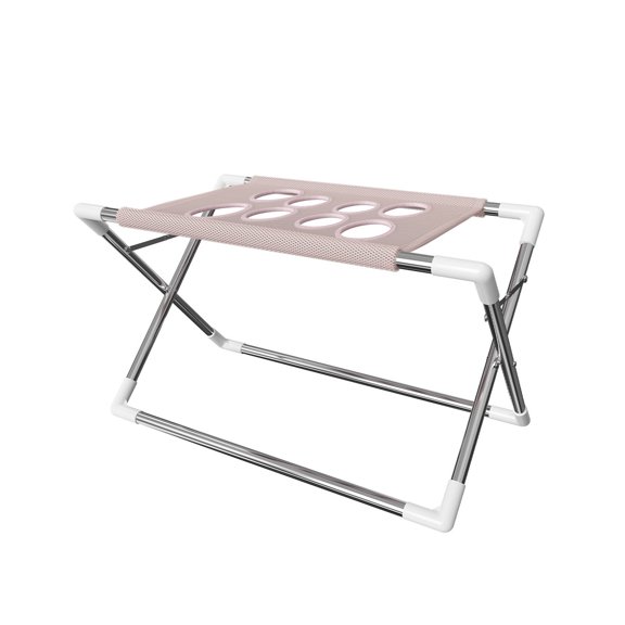 Elevated Pet Grooming Bed - Folding Stainless Steel Frame Bathing Rack with Mesh Top for Small Dogs and Cats