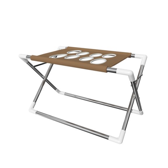 Elevated Pet Grooming Bed - Folding Stainless Steel Frame Dog Hammock Bathing Rack with Open Mesh Surface for Small Dogs and Cats