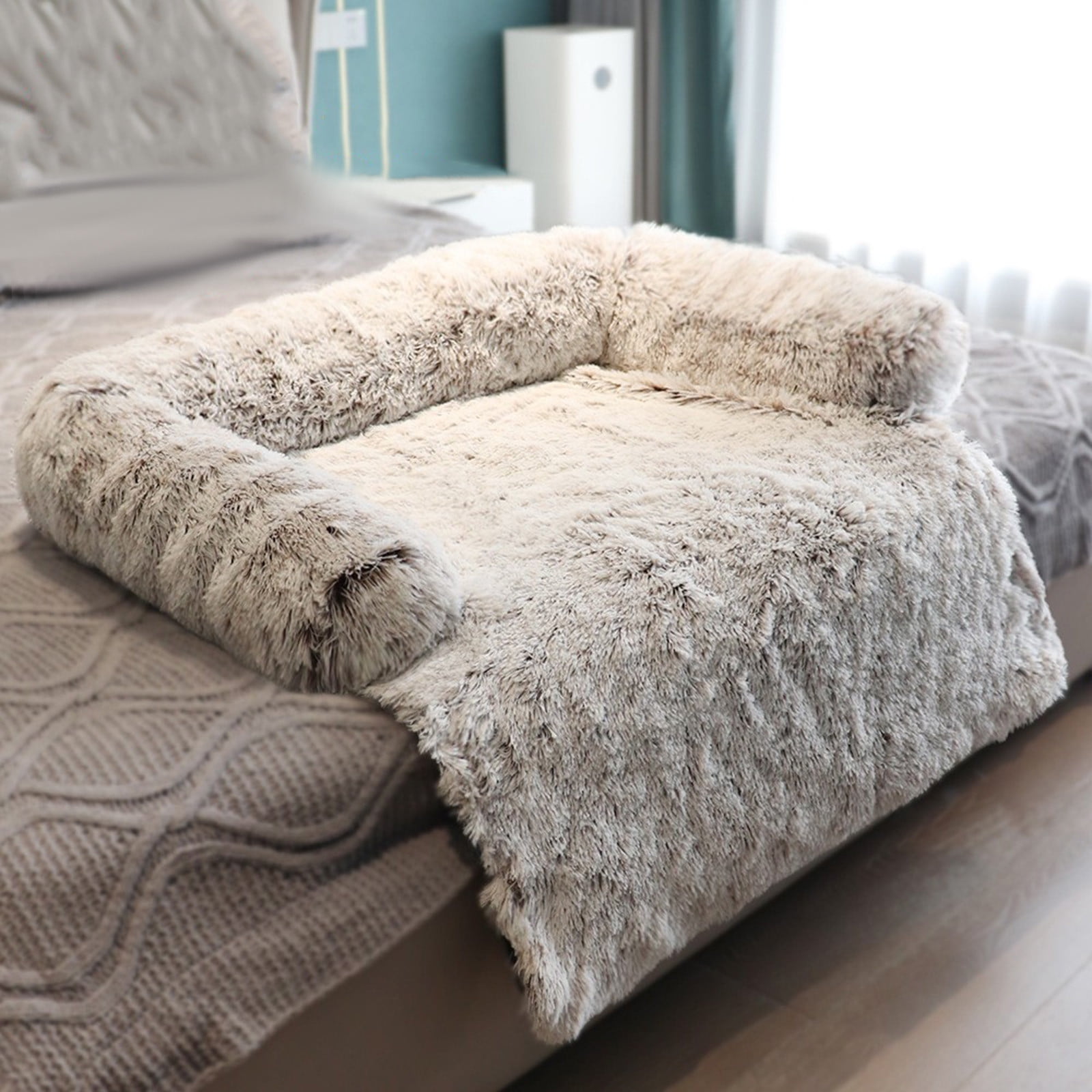 Elevated Pet Lounger Orthopedic Dog Cat Sofa Bed with Removable Mattress for Comfort
