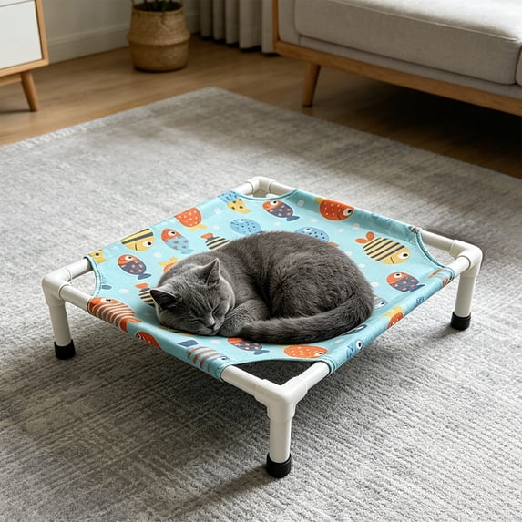 Elevated Pets Bed, Breathable Removable and Washable Raised Dog Bed for Indoor and Outdoor Use for Small Pets Multicolor