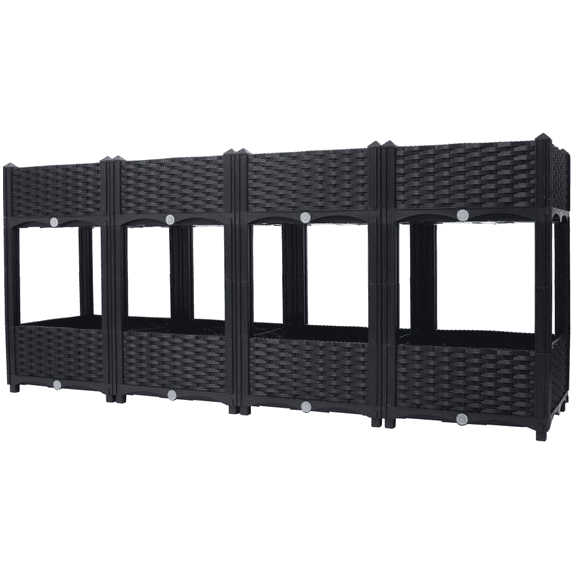 Elevated Planter Garden Box with Drainage, 63" Standing Bed for Veg/Flower/Herb