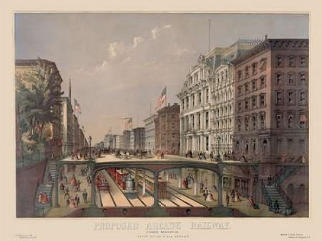 Elevated Railway Near Wall Street Canvas Art - Unknown (18 x 24)