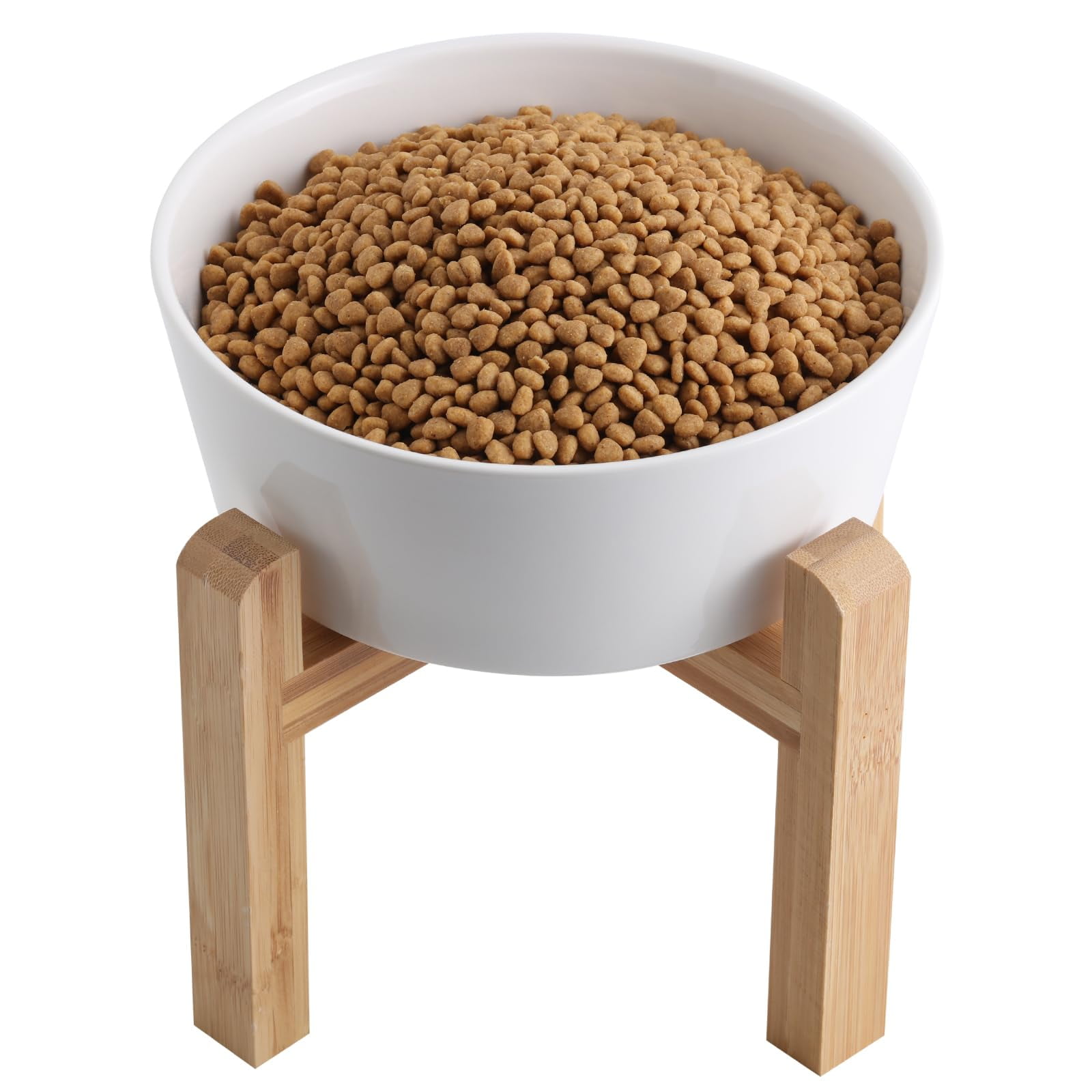 Elevated/Raised Dog Bowl Wood Stand for Medium Large Breed,7.67 in Wide Dog Food Water Dish Holder