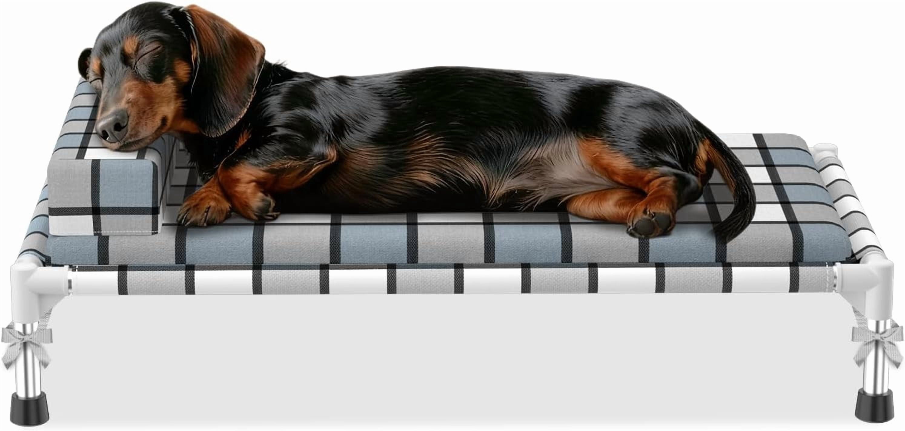 Elevated Raised Lifted Bed Elevated Dogs Bed with Bolster & Cushion Mat ...