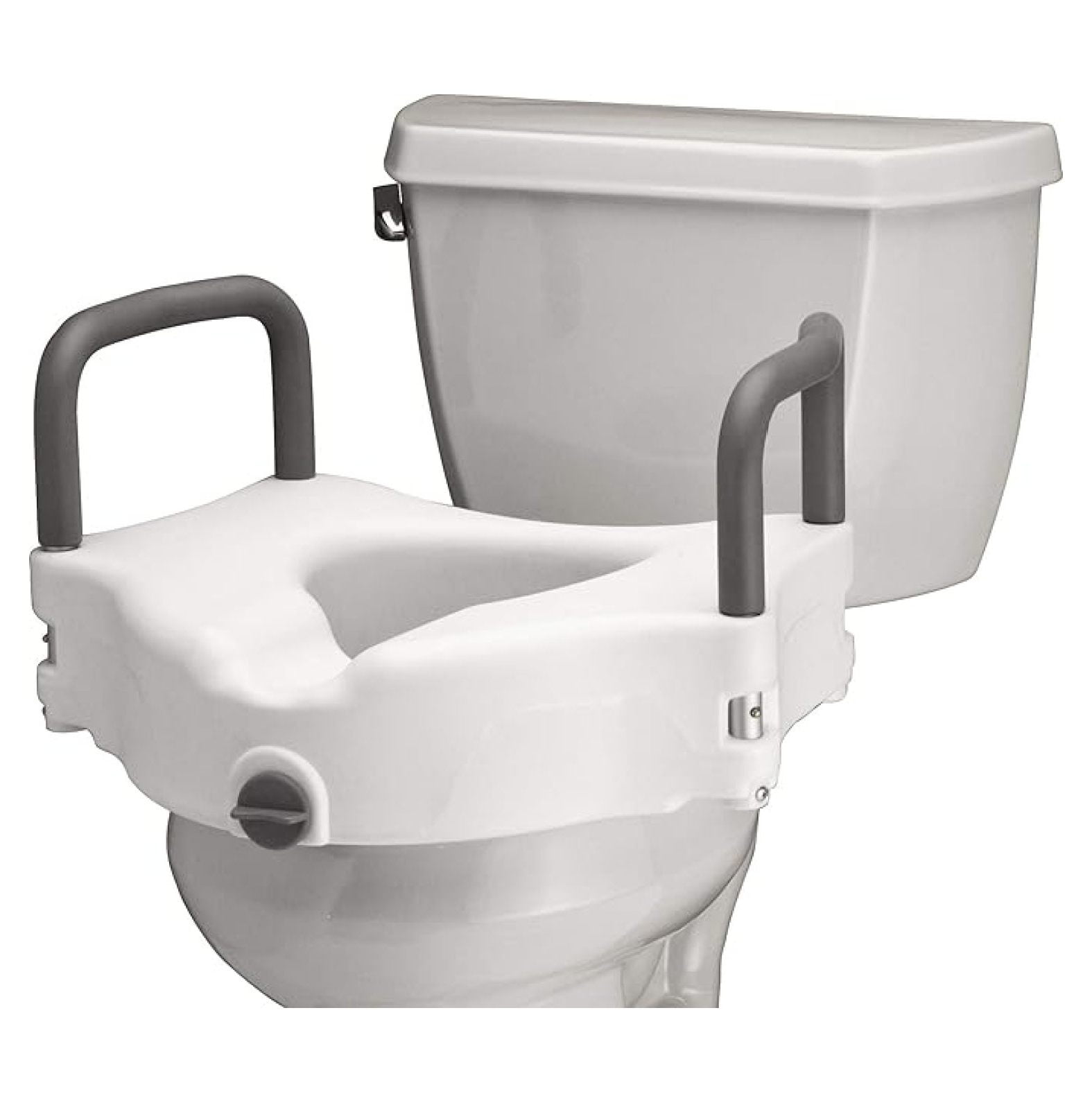 Elevated Raised Toilet Seat with Removable Padded Arms, 5 Inch Toilet ...