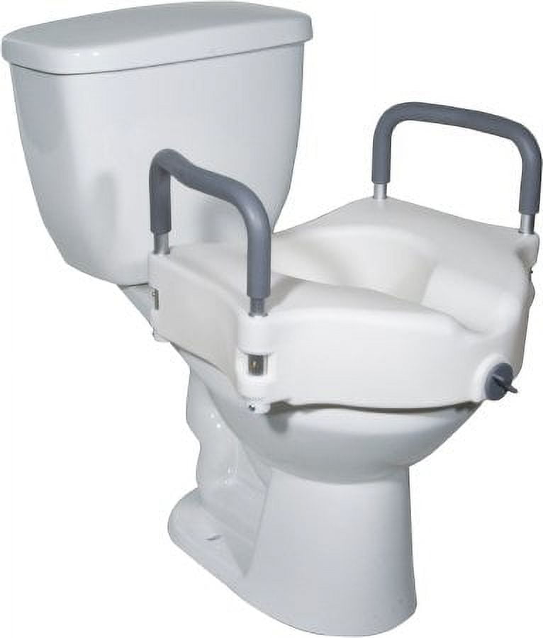 Elevated Raised Toilet Seat with Removable Padded Arms