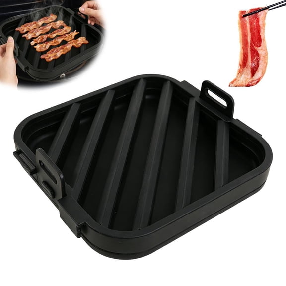 Elevated Silicone Roasting Rack for Fryers and Ovens,Nonstick Oven Baking & Cooling Rack,Multifunctional Baking Tray with Built-in Oil Drain Structure,for Pizza,Bacon,CookingBaking Steaming