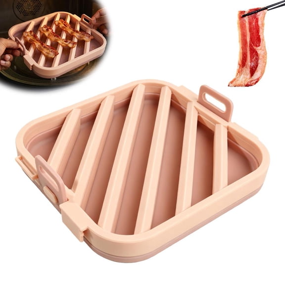 Elevated Silicone Roasting Rack for Fryers and Ovens,Nonstick Oven Baking & Cooling Rack,Multifunctional Baking Tray with Built-in Oil Drain Structure,for Pizza,Bacon,CookingBaking Steaming