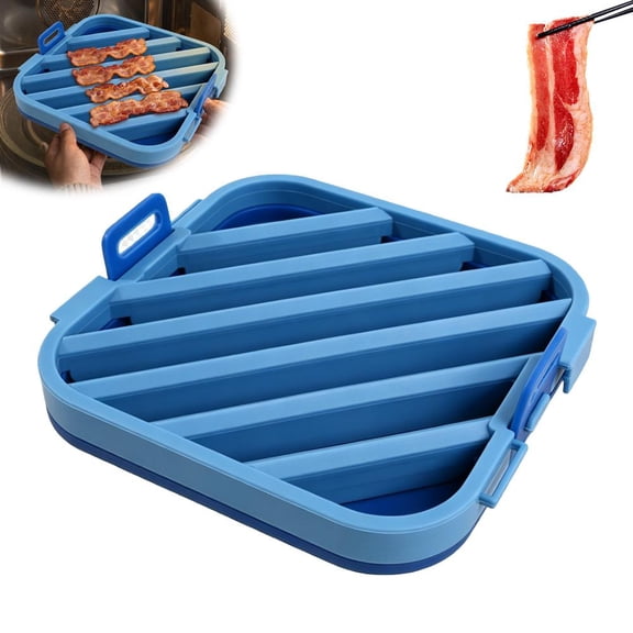 Elevated Silicone Roasting Rack for Fryers and Ovens,Nonstick Oven Baking & Cooling Rack,Multifunctional Baking Tray with Built-in Oil Drain Structure,for Pizza,Bacon,CookingBaking Steaming