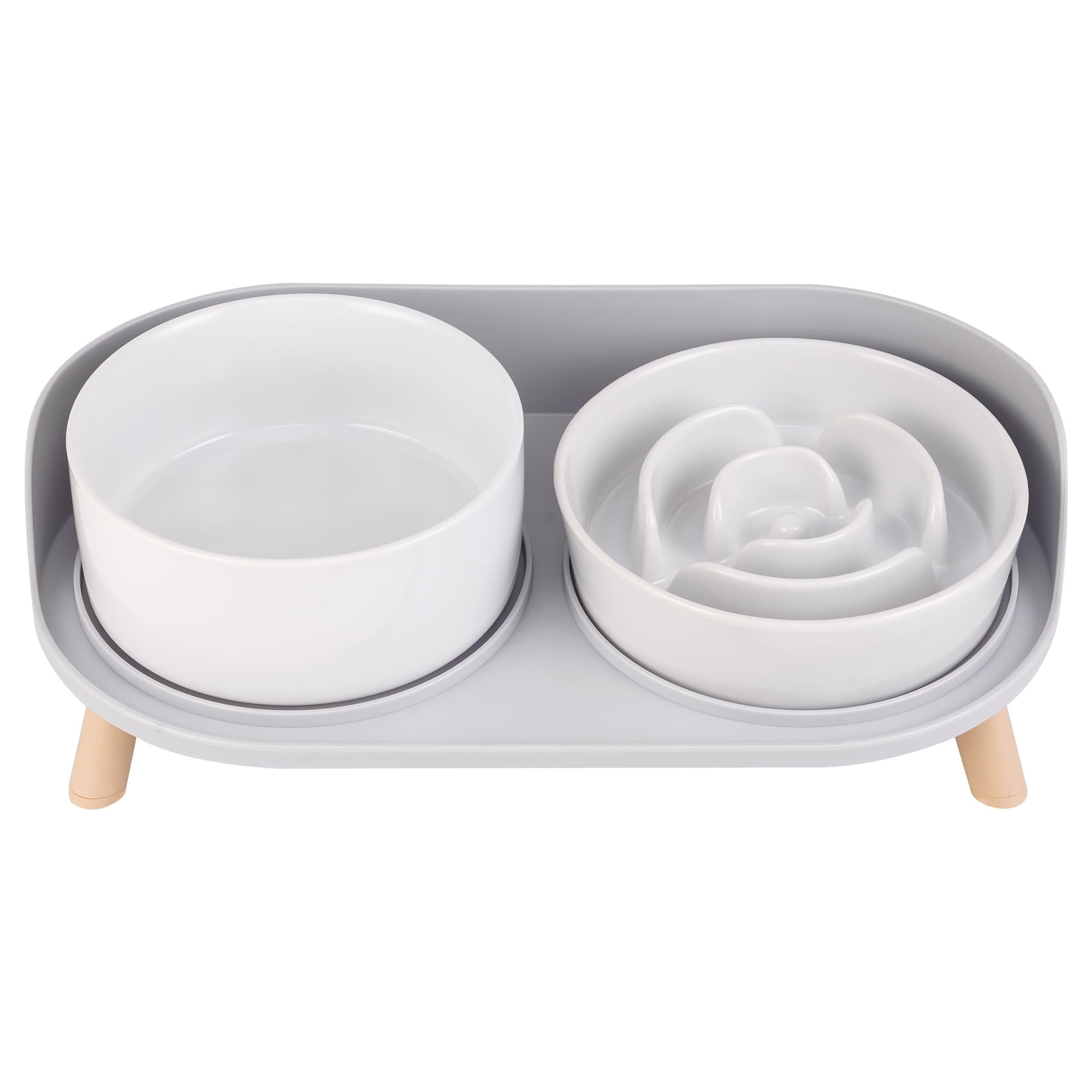Elevated Slow Feeder Bowls HYZ01 Slow Down Food Bowl with Water Bowl