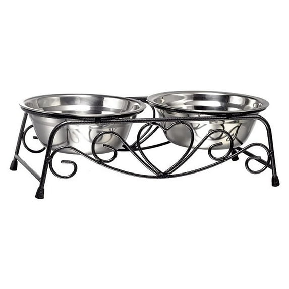 Elevated Stainless Steel Pet Feeder Dish Tray Dining Station For Cats And Small Dogs