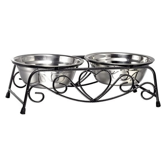 Elevated Stainless Steel Pet Feeder Bowl Station For Dining Comfort