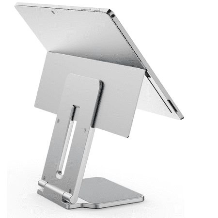 Elevated Stand Adjustable for Surface Stand for Desk, on-Skid Tablet Holder Designed for Surface Pro, Silver