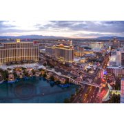 Elevated View Las Vegas Strip After Sunset Photo Photograph Cool Wall Art Print Poster 18x12