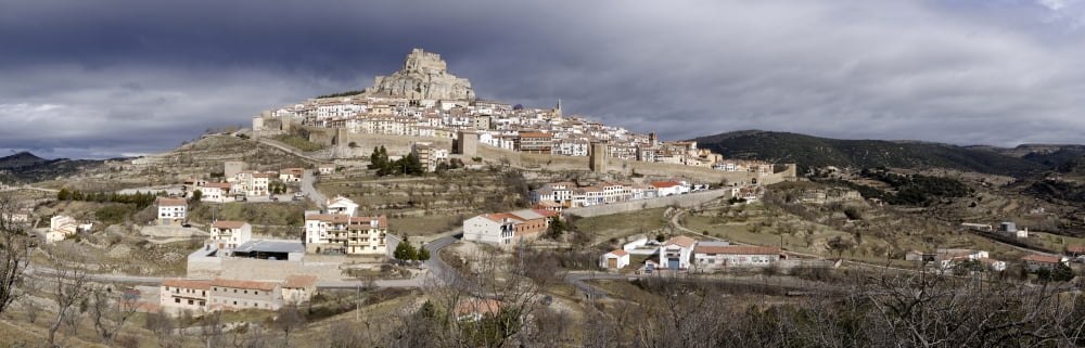 Elevated View ancient city Morella Valencian Community Province of Castellon Spain Canvas Art - Panoramic Images (36 x 12)