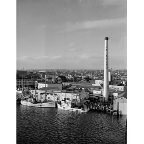 Elevated View of Harbor & Cityscape Poster Print - 18 x 24 in.