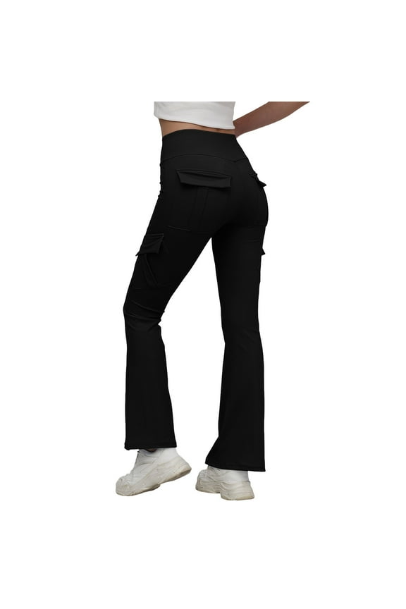 Elevated Women's Casual Flared Pants with Functional Pockets for Everyday Athleisure Yoga and Wear Loose Fit Lounge Comfy Fall Winter Trousers