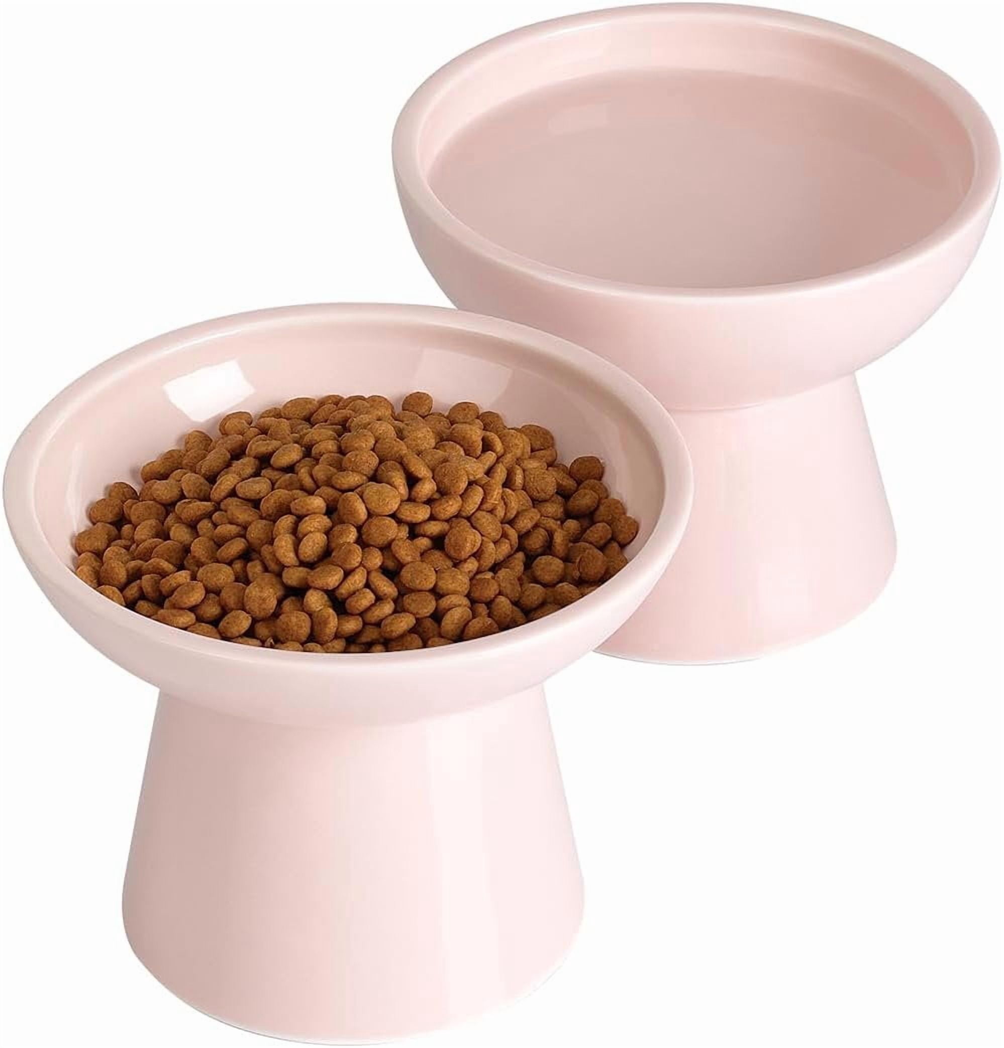 Elevated   and Water Bowls Set, Extra Wide and Raised Ceramic Feeder, Anti-Vomit -Free  Feeding Bowl for Kittens Adult Cats Small Dogs (, Bowl Set)