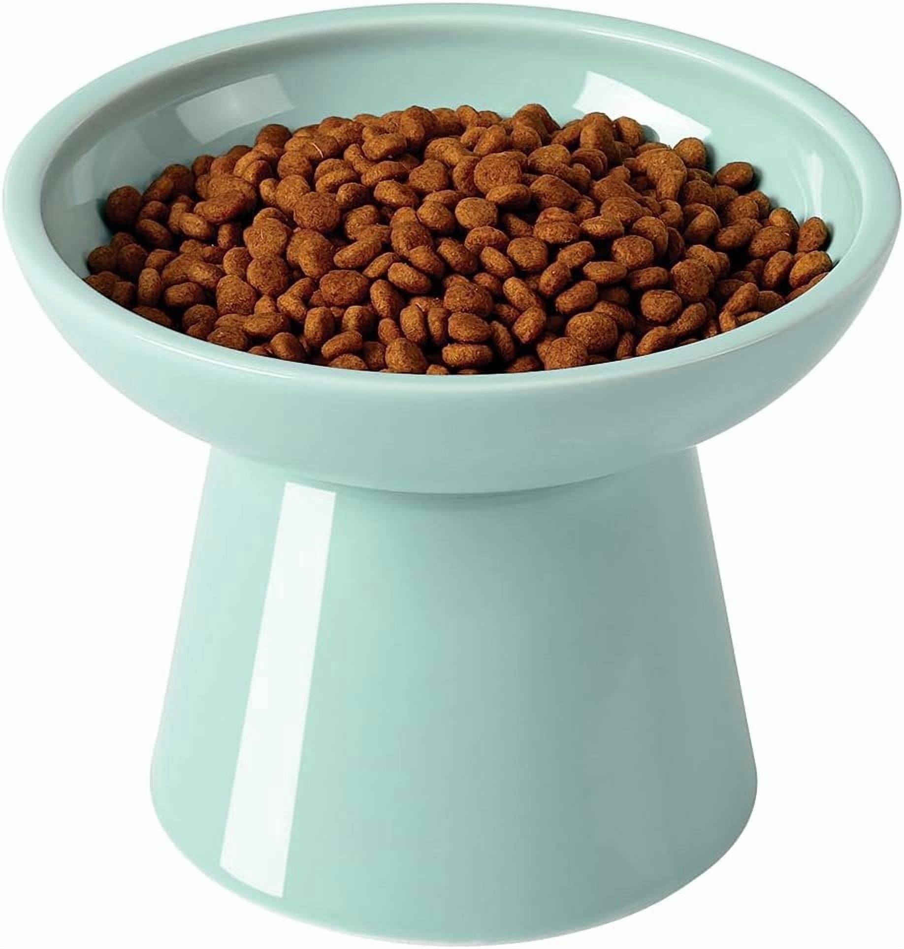 Elevated   and Water Bowls Set, Extra Wide and Raised Ceramic Feeder, Anti-Vomit -Free  Feeding Bowl for Kittens Adult Small Dogs (Blue,  Bowl)