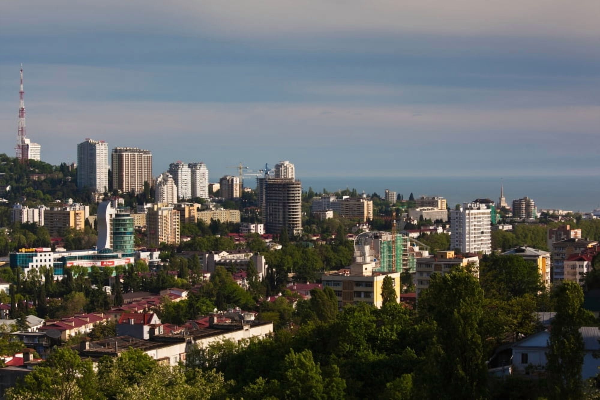 Elevated city view from Vinogradnaya Street Sochi Black Sea Coast Krasnodar Krai Russia Canvas Art - Panoramic Images (36 x 12)