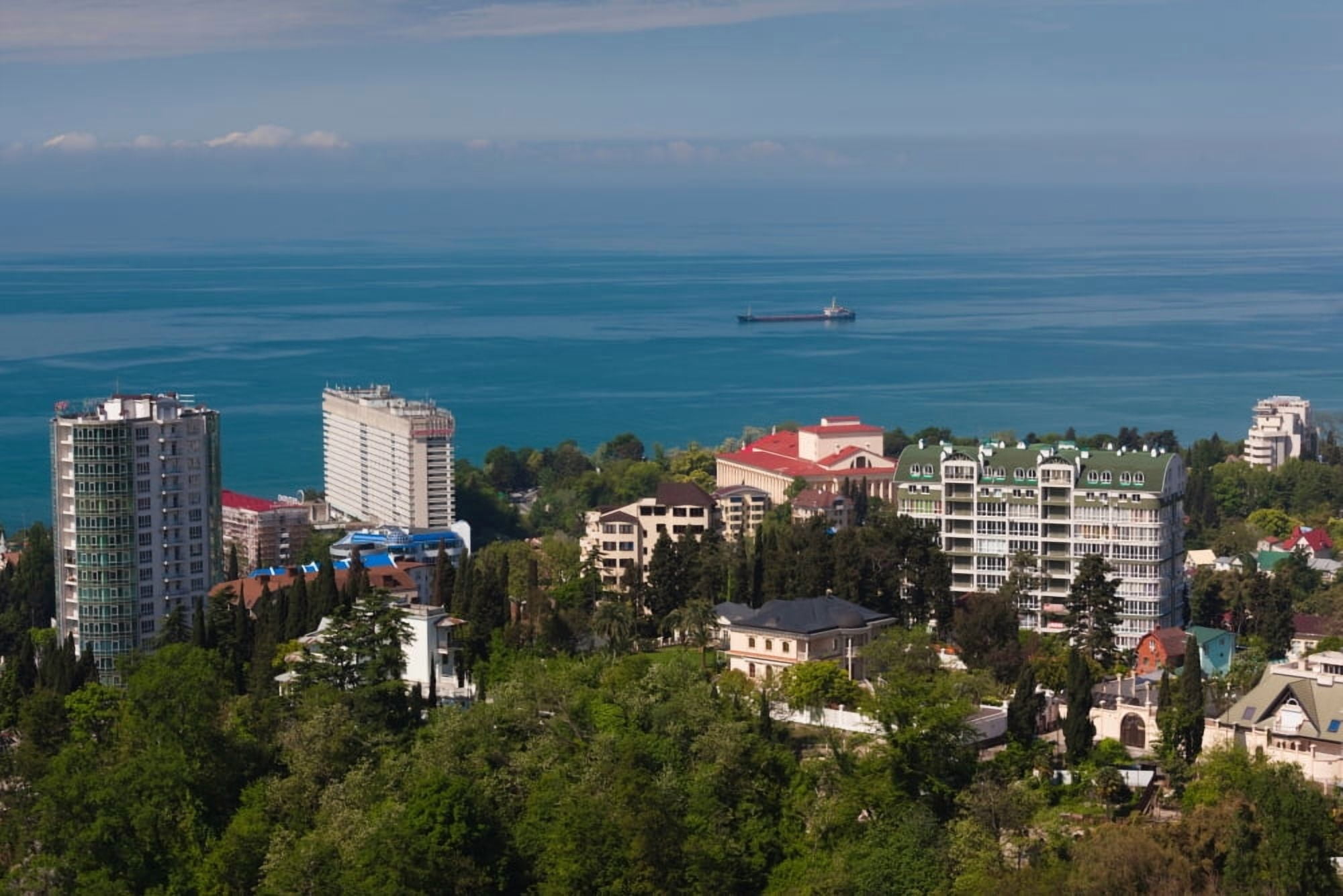 Elevated city view from the Arboretum Park Sochi Black Sea Coast Krasnodar Krai Russia Canvas Art - Panoramic Images (27 x 9)