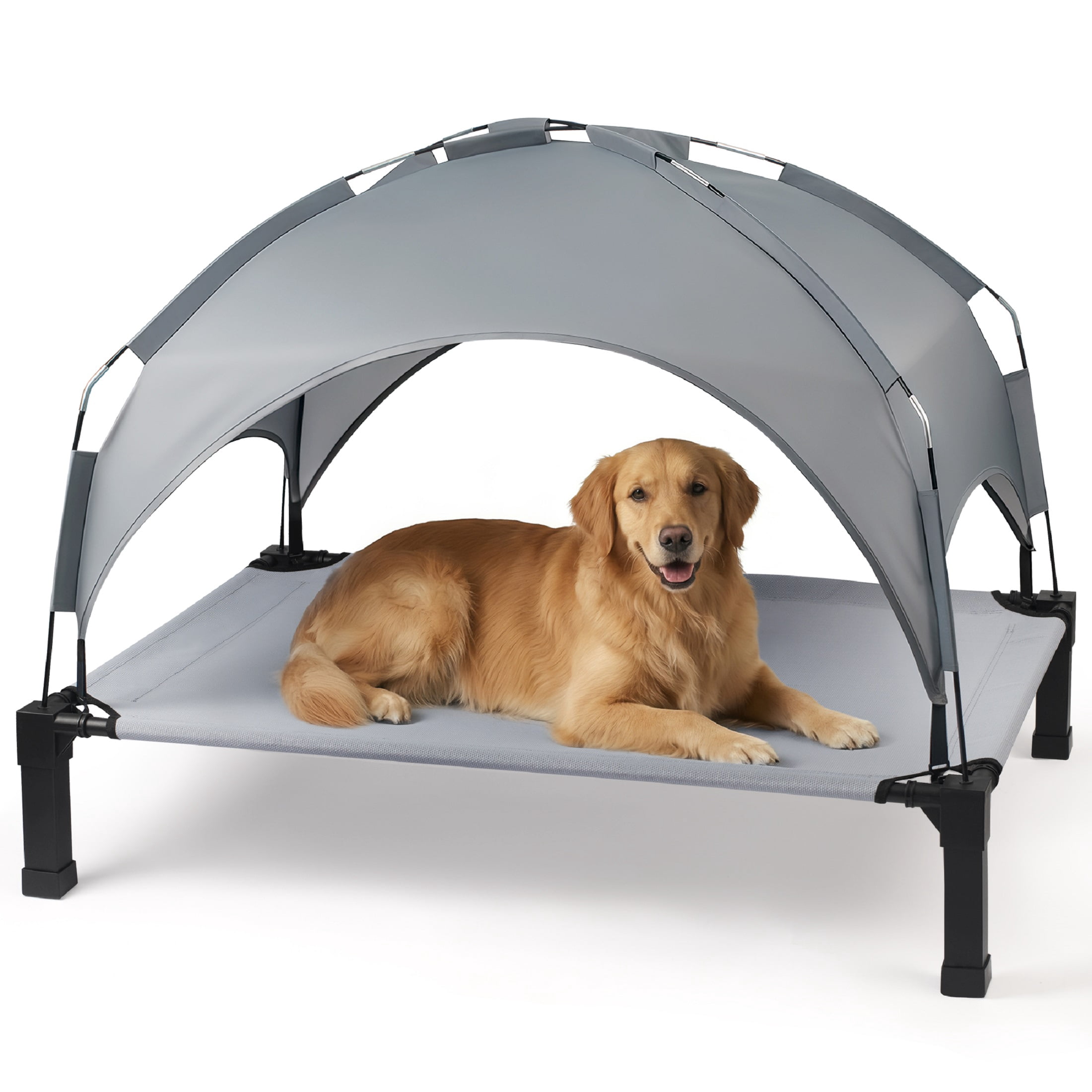 Elevated dog bed with tent, Cooling Raised Bed, Portable&No-Slip for ...