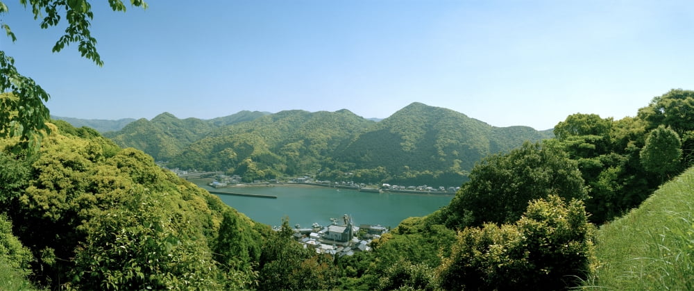 Elevated view of Sakitsu Cathedral from Bell Of Chapel Seeing Church View Park Amakusa Kyushu Kumamoto Prefecture Japan Canvas Art - Panoramic Images (36 x 12)