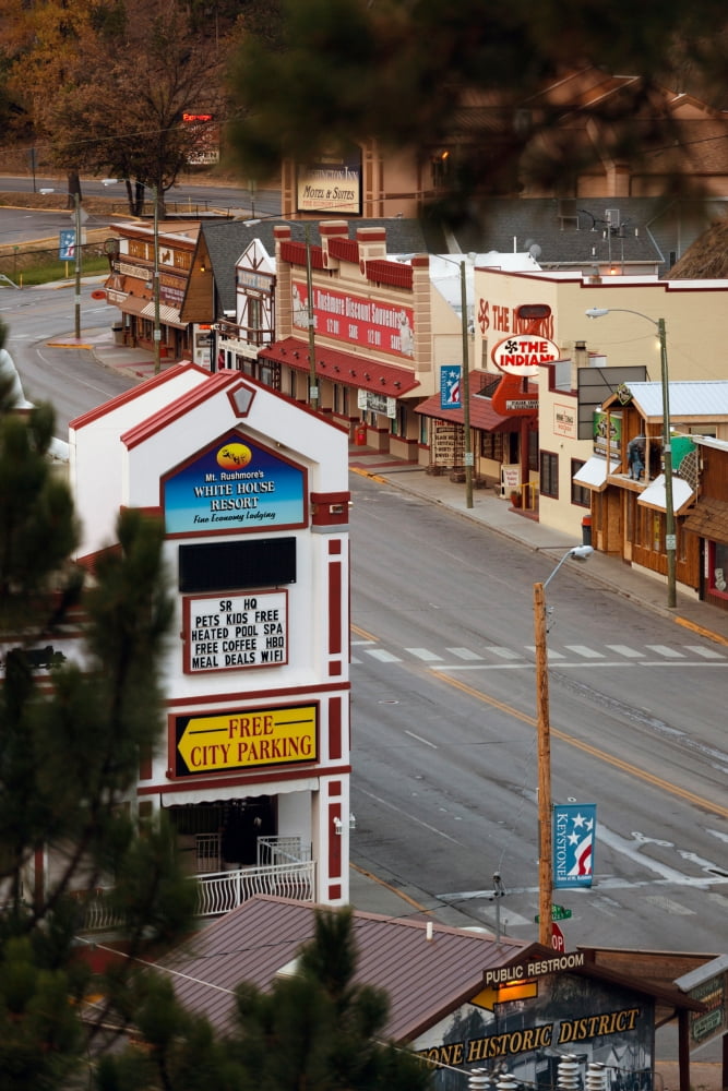 Elevated view of buildings along street in town Keystone Black Hills National Forest Pennington County South Dakota USA Canvas Art - Panoramic Images (18 x 24)