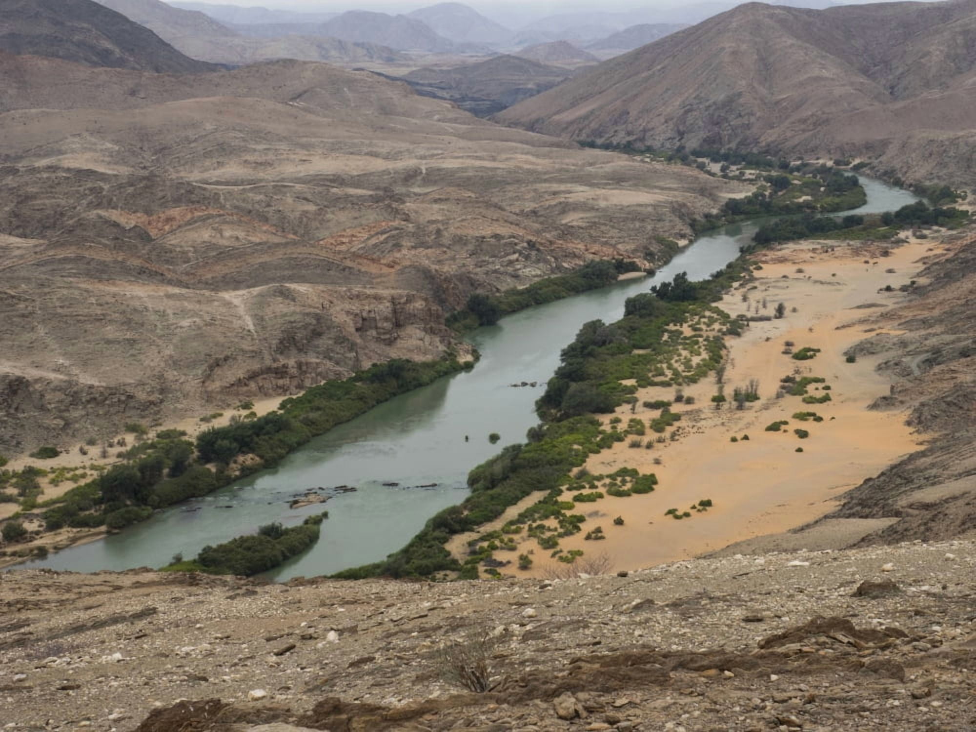 Elevated view of Kunene River Angola Namibia Canvas Art - Panoramic Images (12 x 16)