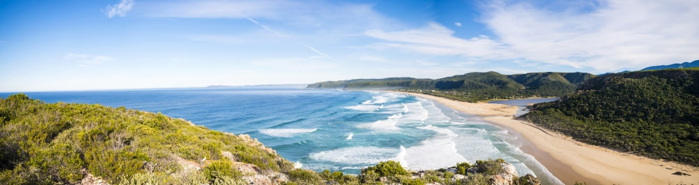 Elevated view of Natures Valley Rest Camp Otter Trail Tsitsikamma National Park Garden Route South Africa Canvas Art - Panoramic Images (27 x 9)