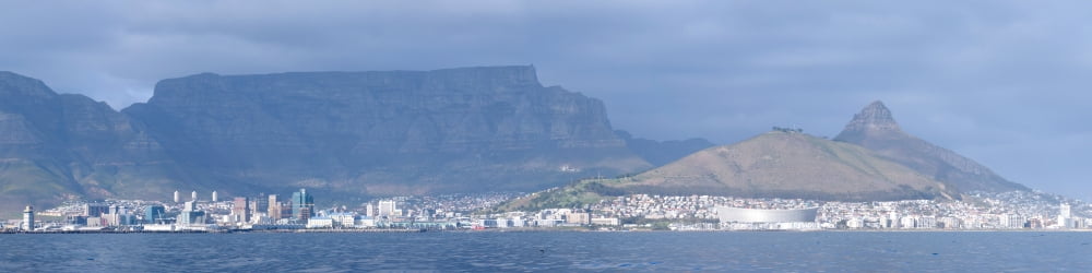 Elevated view of a city at the waterfront Table Mountain Cape Town Western Cape Province South Africa Canvas Art - Panoramic Images (5 x 20)