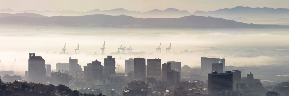 Elevated view of a cityscape from Signal Hill Cape Town Western Cape Province South Africa Canvas Art - Panoramic Images (12 x 36)