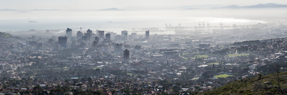 Elevated view of a cityscape from Signal Hill Cape Town Western Cape Province South Africa Canvas Art - Panoramic Images (6 x 18)