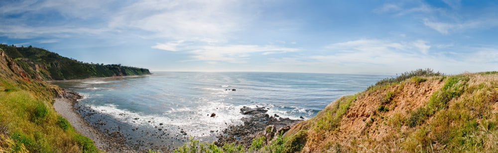 Elevated view of a coast Palos Verdes Cove Los Angeles County California USA Canvas Art - Panoramic Images (27 x 9)