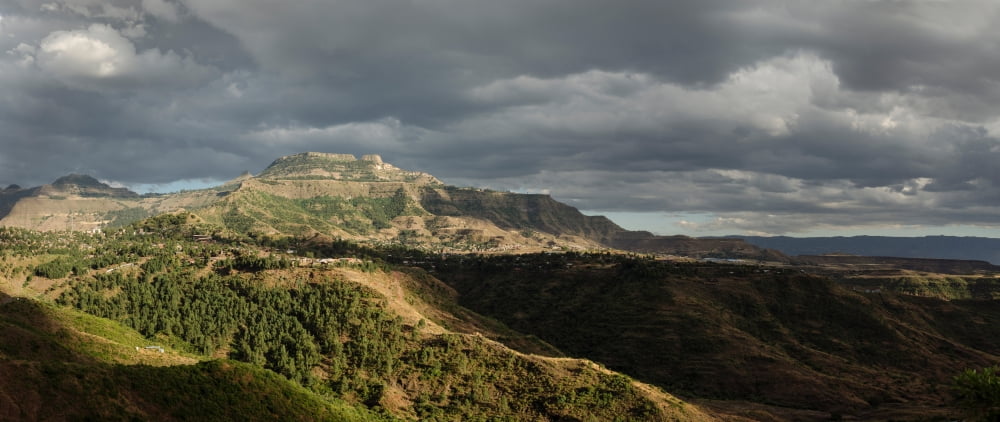 Elevated view of a landscape at dusk Lalibela Ethiopia Canvas Art - Panoramic Images (6 x 15)