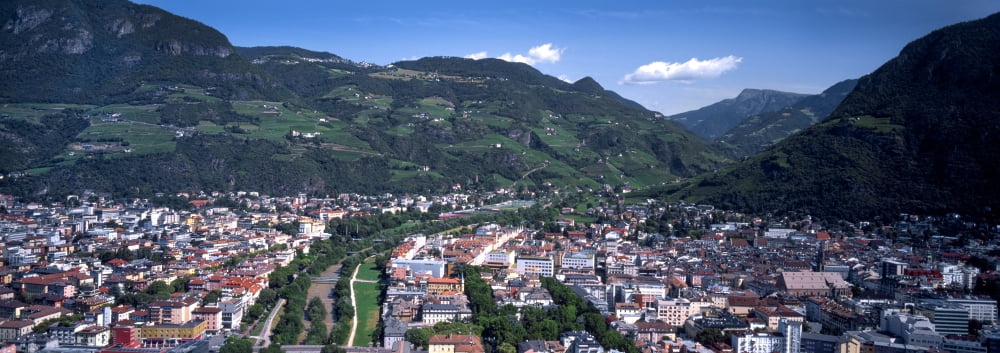 Elevated view of a town Bolzano Italy Canvas Art - Panoramic Images (27 x 9)