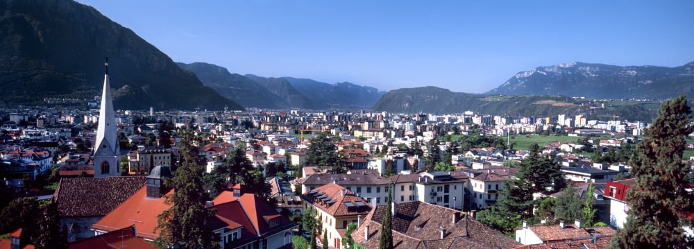 Elevated view of a town Bolzano Italy Canvas Art - Panoramic Images (36 x 12)