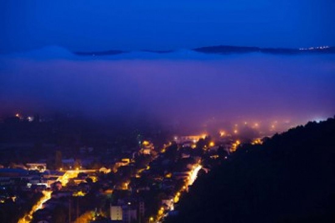 Elevated view of a town viewed from Mont St-Cyr at dawn Cahors Lot Midi-Pyrenees France Canvas Art - Panoramic Images (36 x 24)
