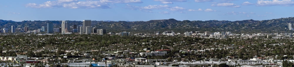 Elevated view of buildings in city Beverly Hills Century City Los Angeles California USA Canvas Art - Panoramic Images (36 x 12)