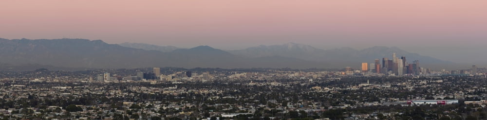 Elevated view of buildings in city Beverly Hills Century City Los Angeles California USA Canvas Art - Panoramic Images (36 x 12)