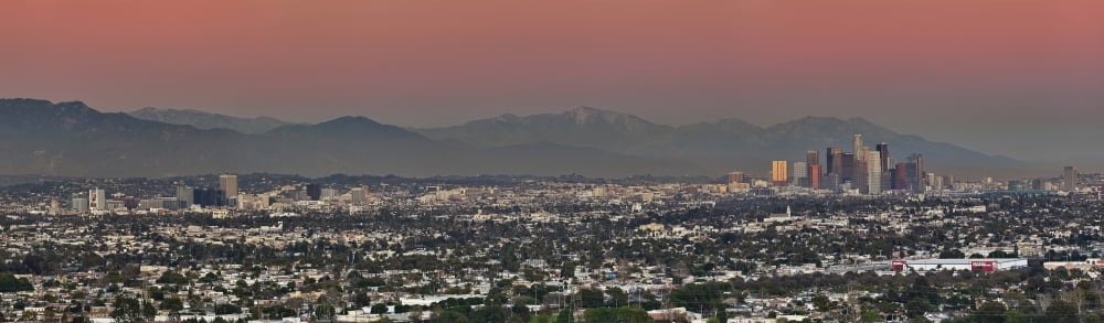 Elevated view of buildings in city Beverly Hills Century City Los Angeles California USA Canvas Art - Panoramic Images (36 x 12)