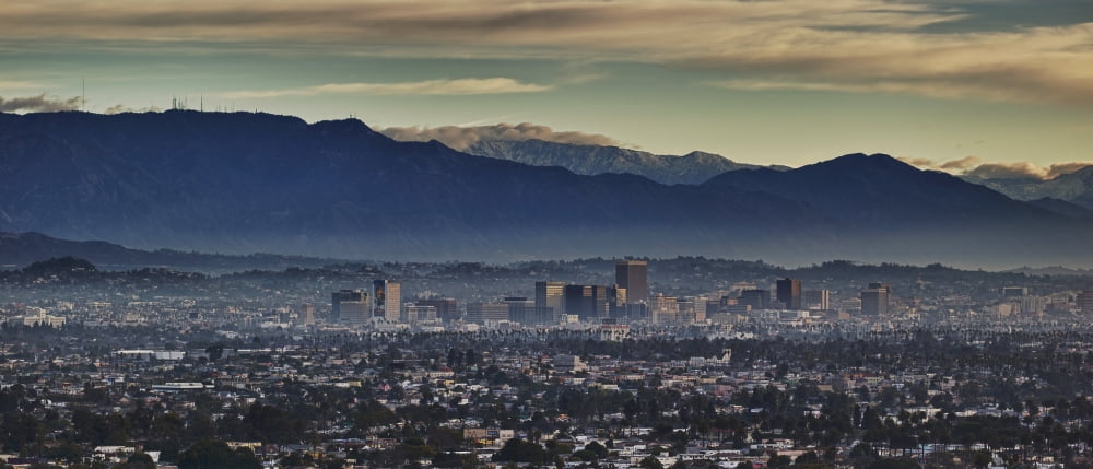 Elevated view of buildings in city Mid-Wilshire Los Angeles California USA Canvas Art - Panoramic Images (27 x 9)