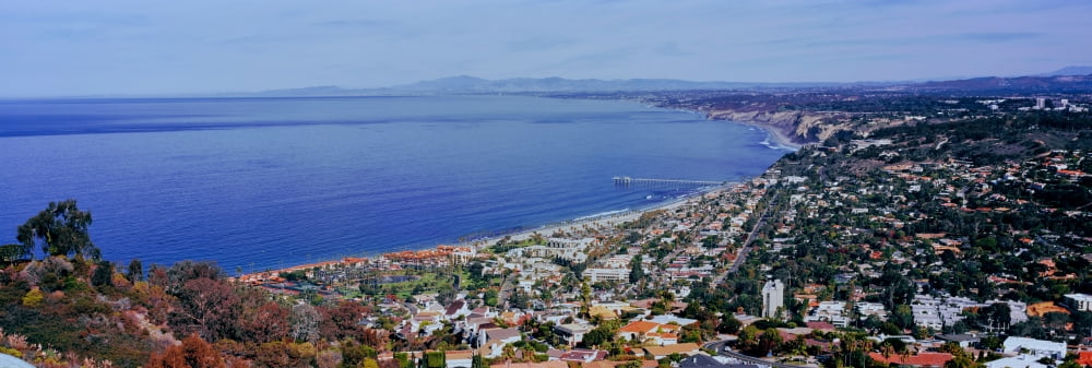 Elevated view of city at waterfront La Jolla San Diego California USA Canvas Art - Panoramic Images (12 x 36)
