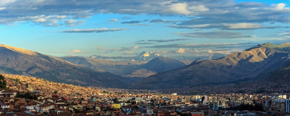 Elevated view of cityscape Cusco City Cusco Peru Canvas Art - Panoramic Images (6 x 15)