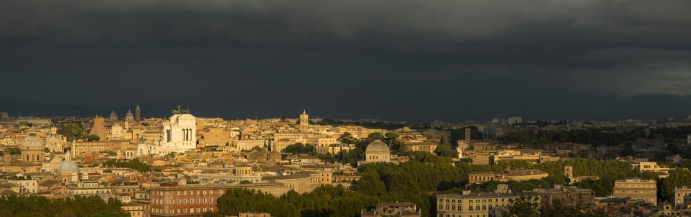 Elevated view of cityscape from Gianicolo Hill Rome Lazio Italy Canvas Art - Panoramic Images (27 x 9)