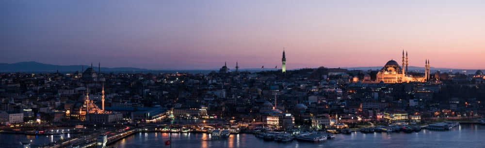 Elevated view of cityscape from the Galata Tower Beyoglu Istanbul Turkey Canvas Art - Panoramic Images (5 x 15)