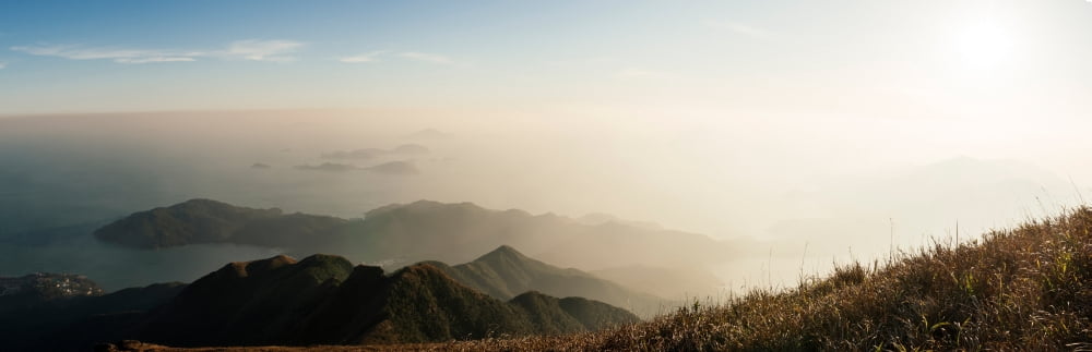 Elevated view of islands in a river Lantau Hong Kong China Canvas Art - Panoramic Images (6 x 18)